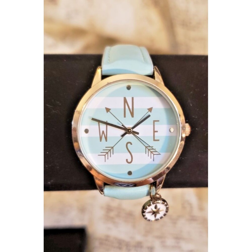 Fun, Quirky, Whimsical - Charming Charlie - MInt Green and White Striped Watch